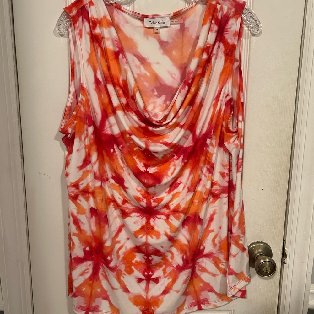 HOST PICK 💖✨ Calvin Klein Vibrant Tie-Dye Sleeveless Blouse